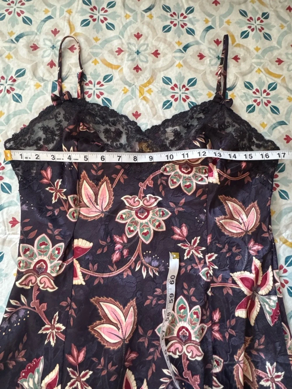 Vintage VS Gold Label Floral Lace Slip Babydoll Dress M